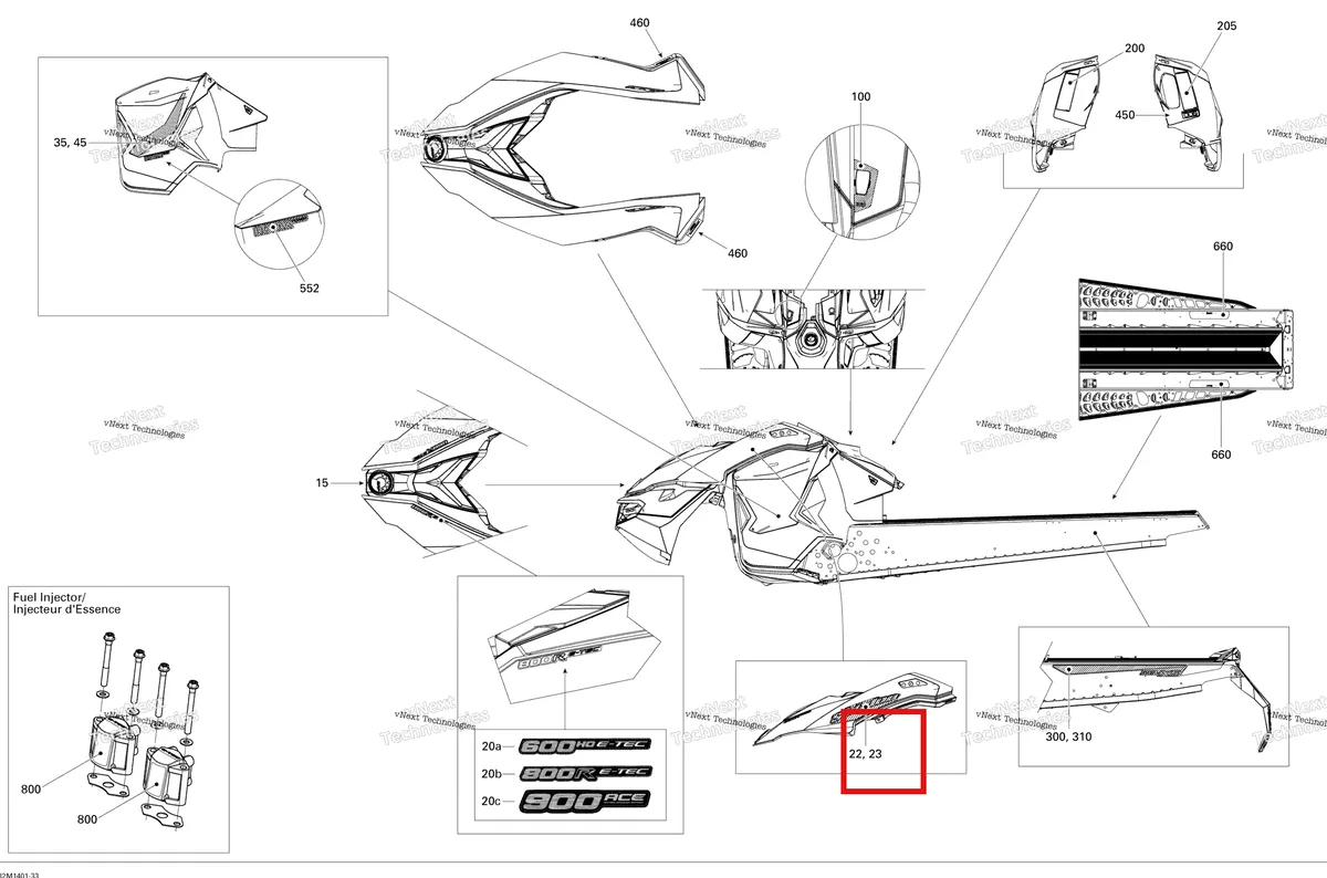 Деталь 516006212 на схеме узла 2014 Ski-Doo MXZ TNT 600HOE XS Decals 600Hoetc