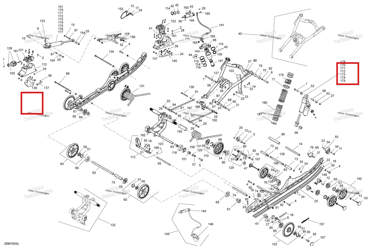 Деталь 516006369 на схеме узла 2016 Ski-Doo MXZ 600HO E-TEC Rear Suspension - Package Blizzard_X-Rs