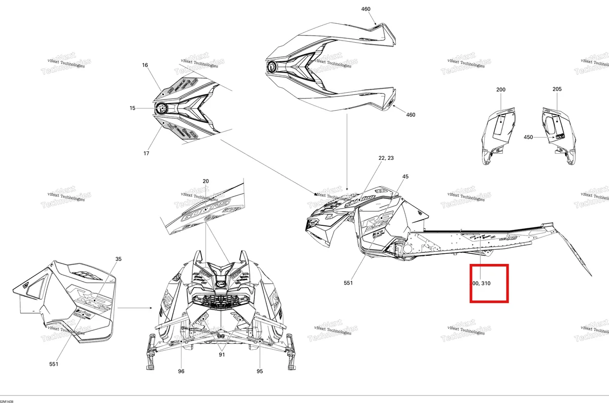 Деталь 516006383 на схеме узла 2014 Ski-Doo MXZ X 600RS XS RS Decals
