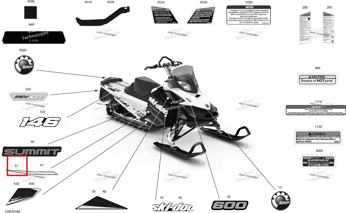 Схема применяемости: Наклейки (Sport), Ski-Doo Summit 516006564