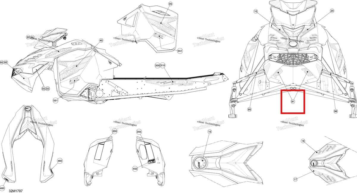 Деталь 516006812 на схеме узла 2017 Ski-Doo MXZ 600 RS Decals