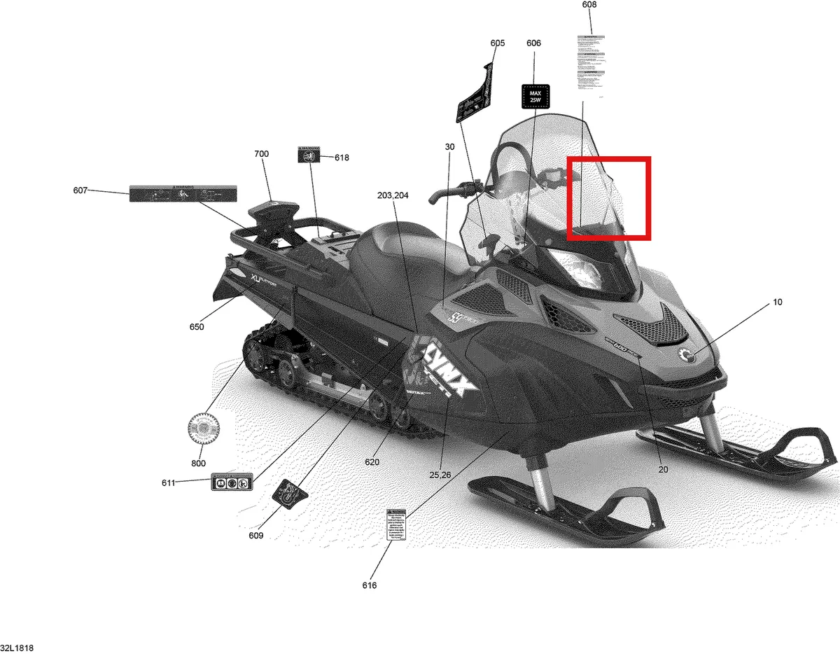 Схема применяемости: Наклейки, Lynx 59 Yeti 2 Stroke 516006843