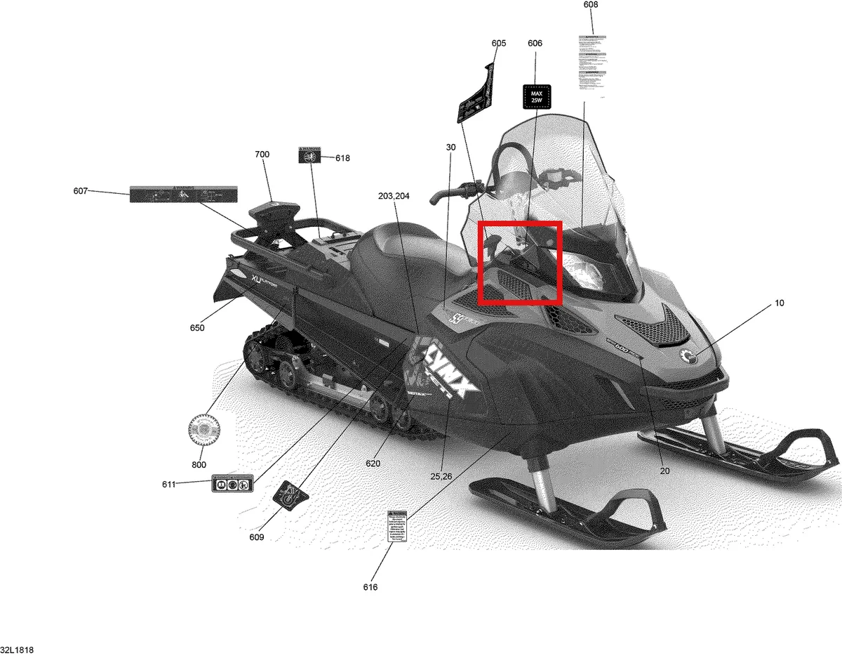 Схема применяемости: Наклейки, Lynx 59 Yeti 2 Stroke 516006878