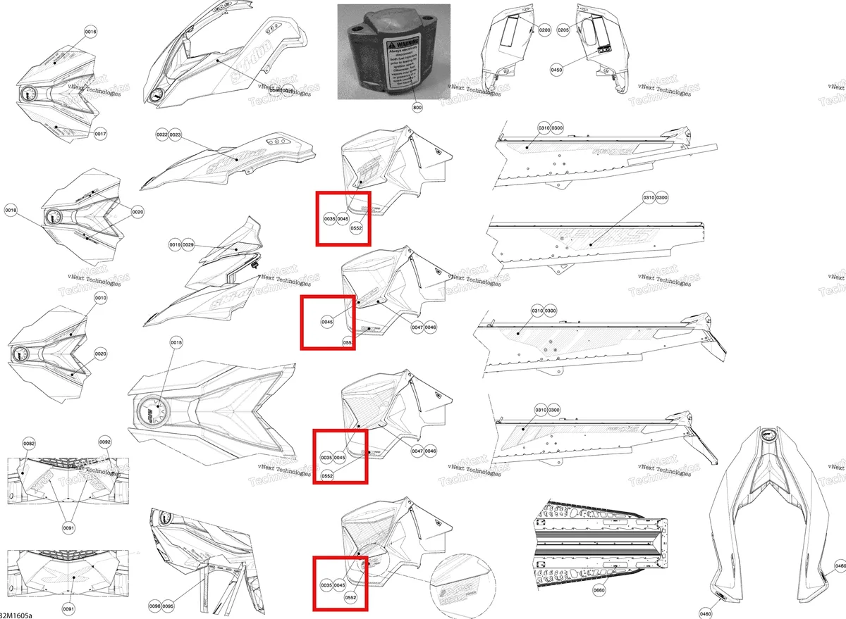 Деталь 516007215 на схеме узла 2016 Ski-Doo MXZ 800R E-TEC Decals - Except Package Sport