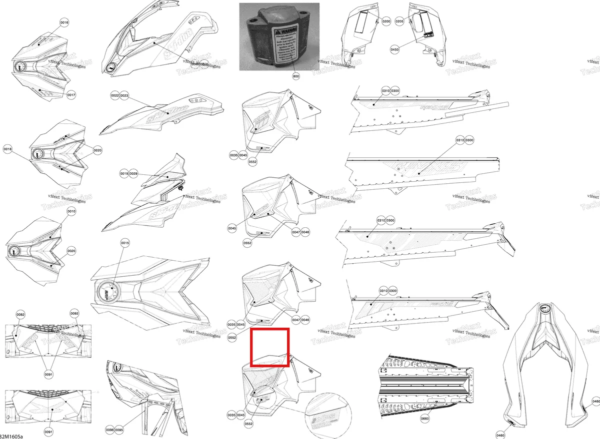 Деталь 516007217 на схеме узла 2016 Ski-Doo MXZ 600HO E-TEC Decals - Except Package Sport