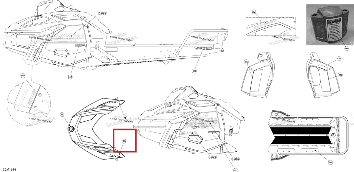 Деталь 516007406 на схеме узла 2016 Ski-Doo TUNDRA - XTREME Decals