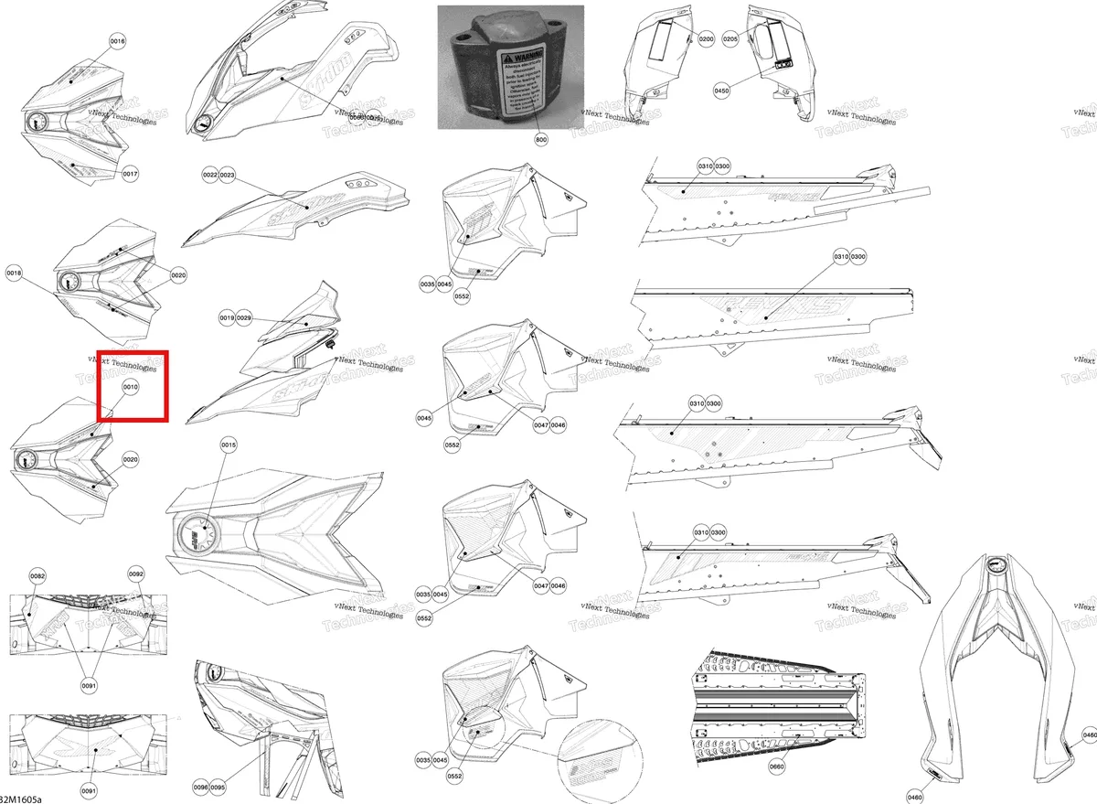 Деталь 516007482 на схеме узла 2016 Ski-Doo MXZ 800R E-TEC Decals - Except Package Sport