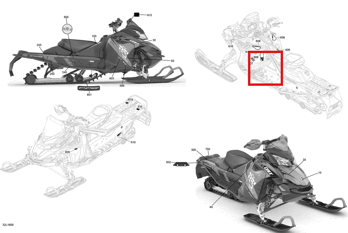 Схема применяемости: Наклейки, Lynx Rave 2 Stroke 516007531