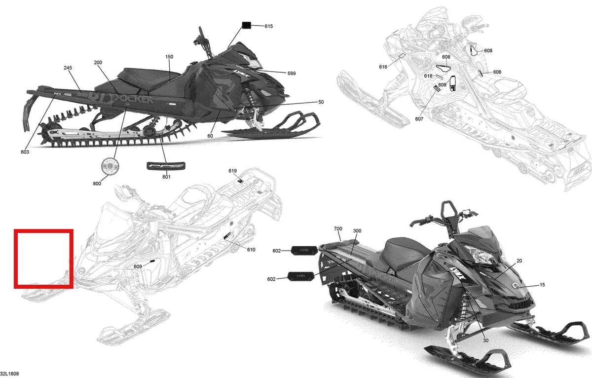 Схема применяемости: Наклейки, Lynx Rave 2 Stroke 516007534