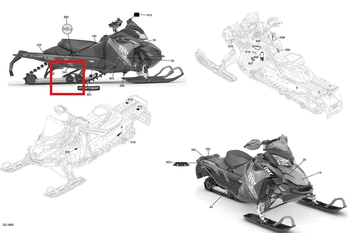 Схема применяемости: Наклейки, Lynx Rave 2 Stroke 516007646