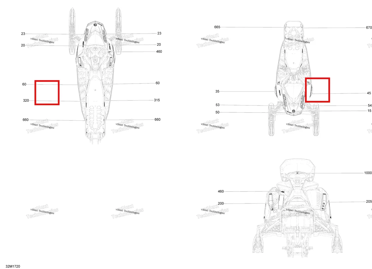 Деталь 516007813 на схеме узла 2017 Ski-Doo RENEGADE - 2-STROKE - 850 E-TEC Decals - Package X