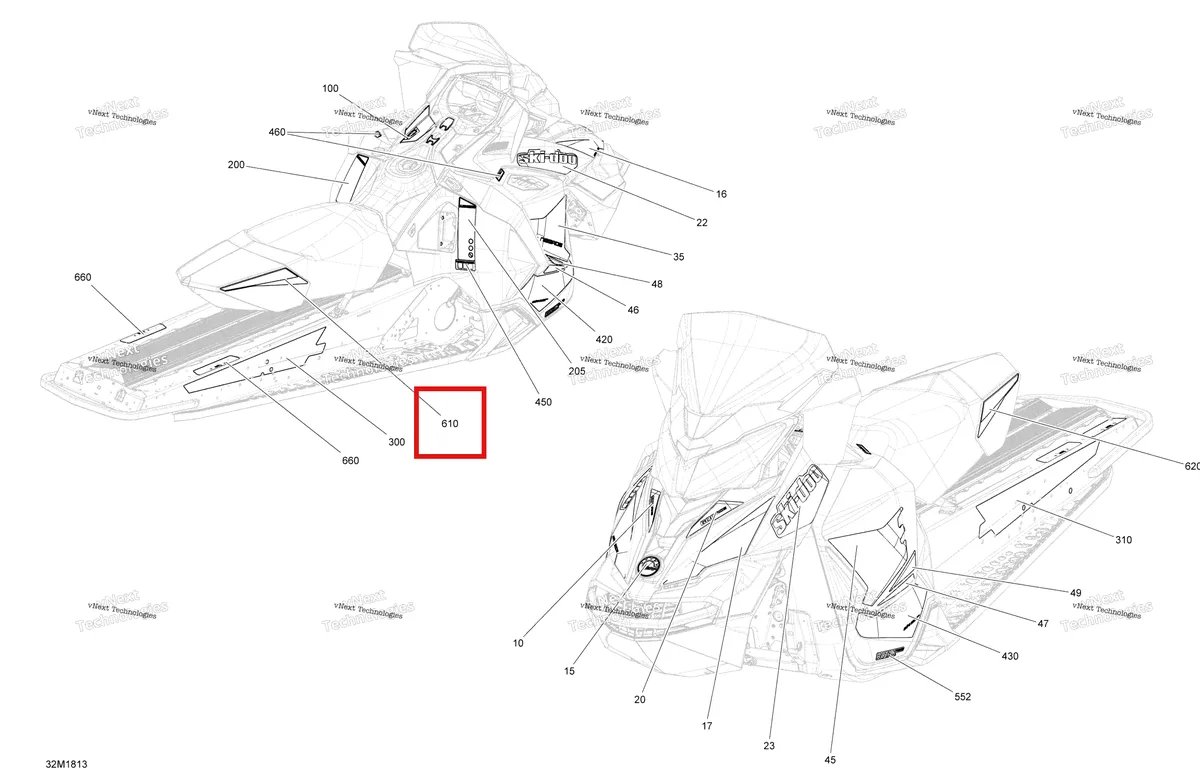 Деталь 516007892 на схеме узла 2018 Ski-Doo MXZ 600 ACE Decals Mxz - 600 Ace - Package Sport