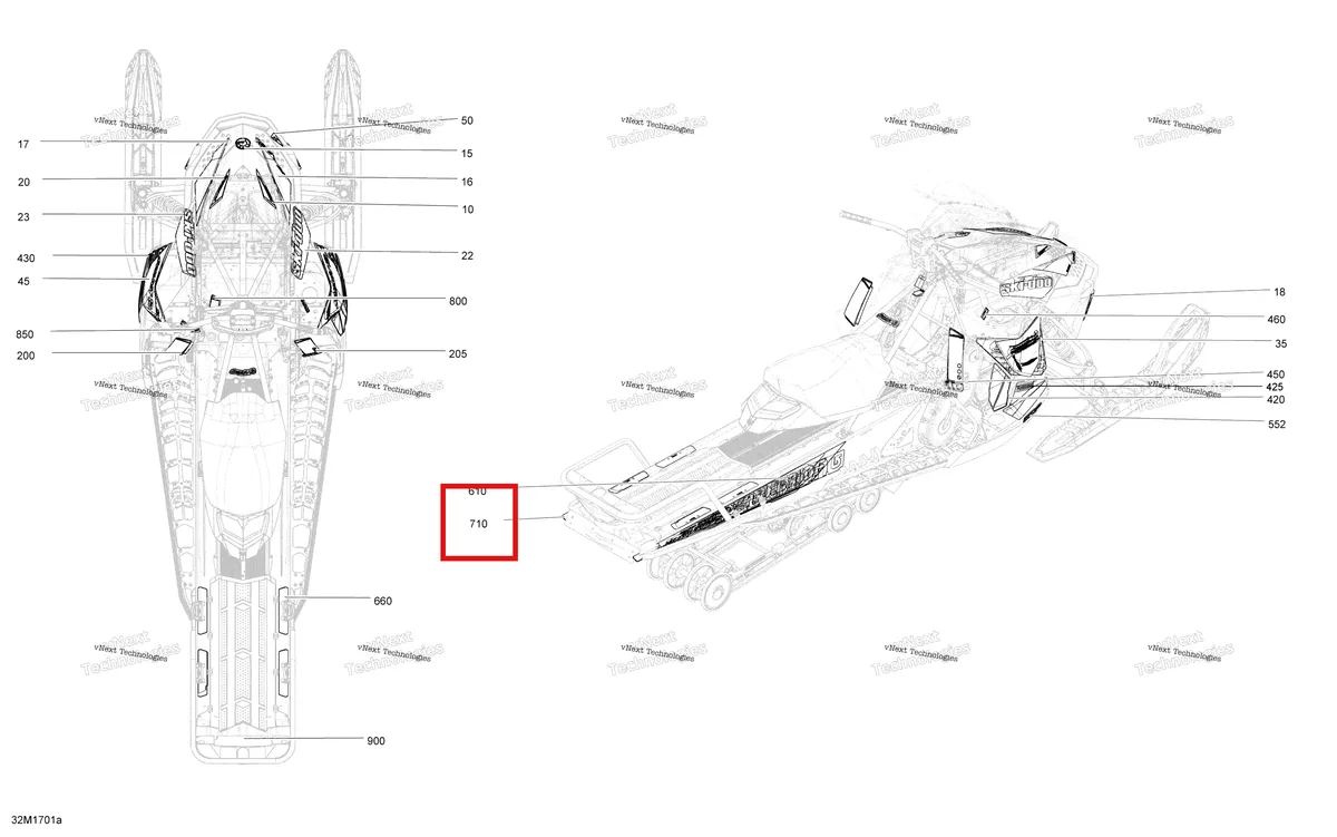 Деталь 516008048 на схеме узла 2017 Ski-Doo SUMMIT - 2-STROKE - 800R E-TEC Decals - Except Package Burton