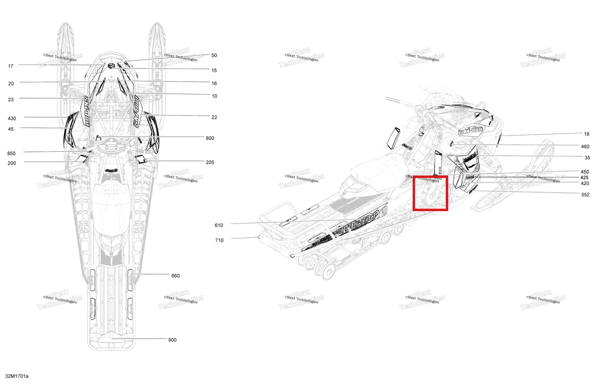 Деталь 516008053 на схеме узла 2017 Ski-Doo FREERIDE Decals - All Models
