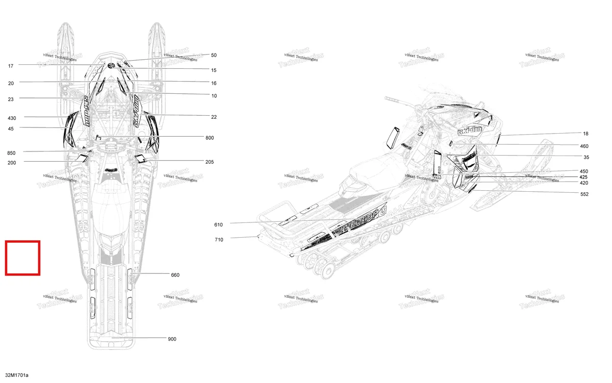 Деталь 516008057 на схеме узла 2017 Ski-Doo FREERIDE Decals - All Models