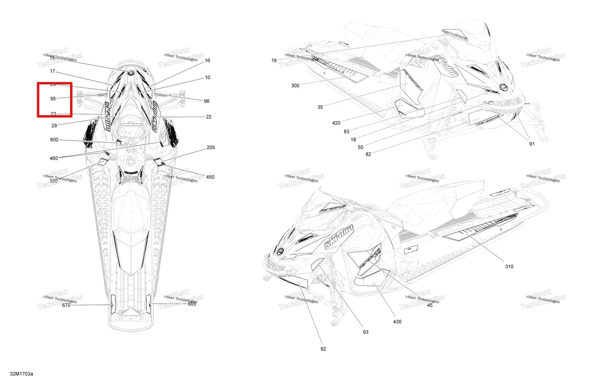 Деталь 516008074 на схеме узла 2017 Ski-Doo RENEGADE - 2-STROKE - 600HO E-TEC Decals - Package Xrs