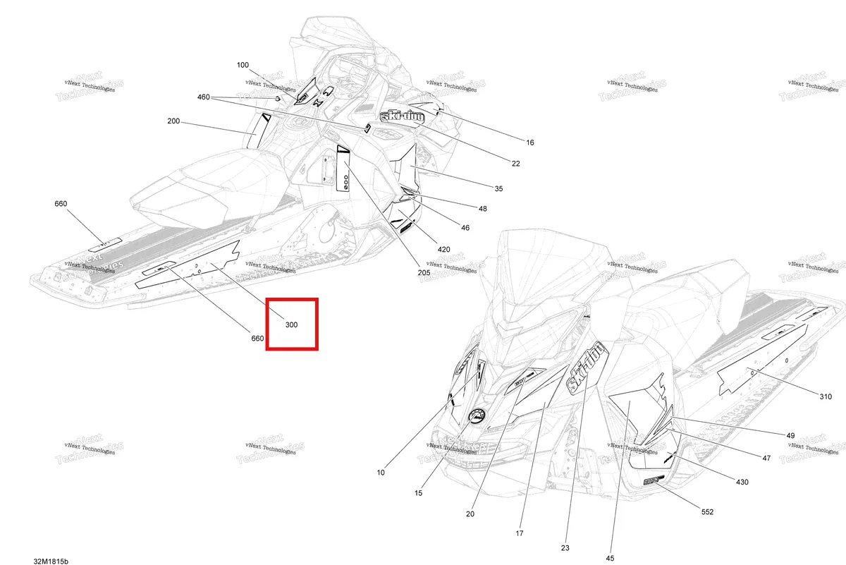 Деталь 516008122 на схеме узла 2018 Ski-Doo MXZ 900 ACE Decals Mxz - 900 Ace - Package Tnt