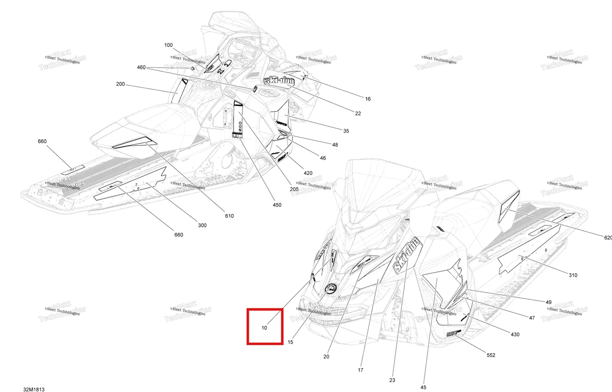 Деталь 516008578 на схеме узла 2018 Ski-Doo MXZ 600 ACE Decals Mxz - 600 Ace - Package Sport