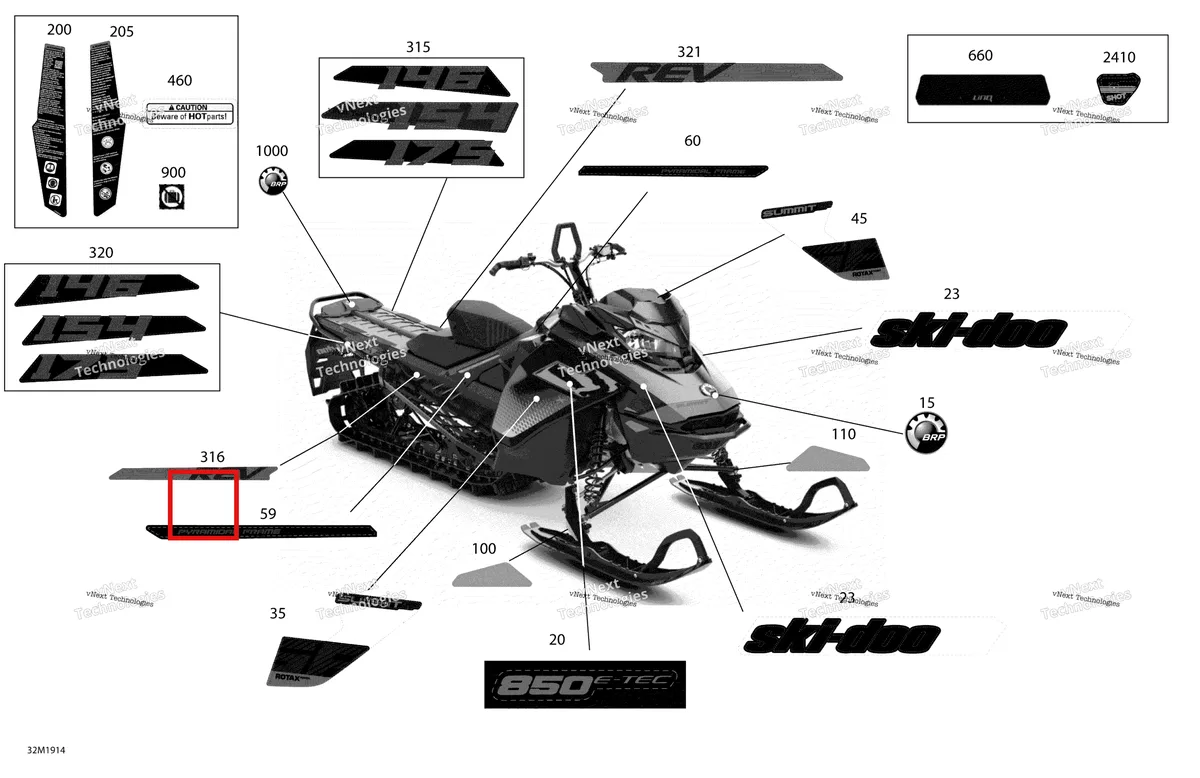 Деталь 516009011 на схеме узла Decals - Package Sp