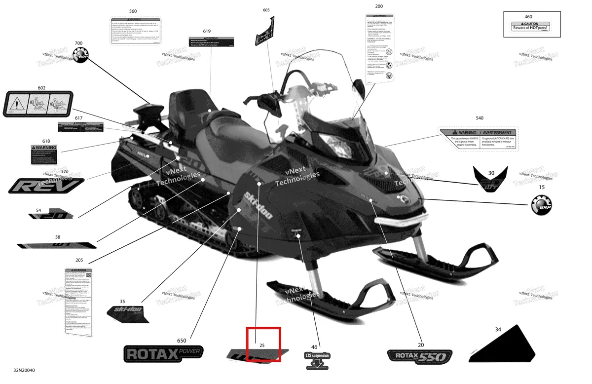 Деталь 516009114 на схеме узла 2020 Ski-Doo SKANDIC WT 550F Body - Decals
