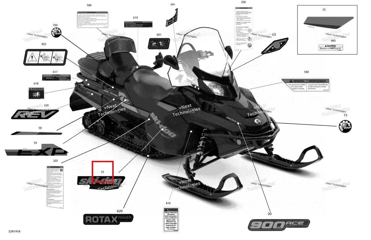 Деталь 516009118 на схеме узла 2019 Ski-Doo EXPEDITION LE-SE-SWT 900 ACE Decals - Se