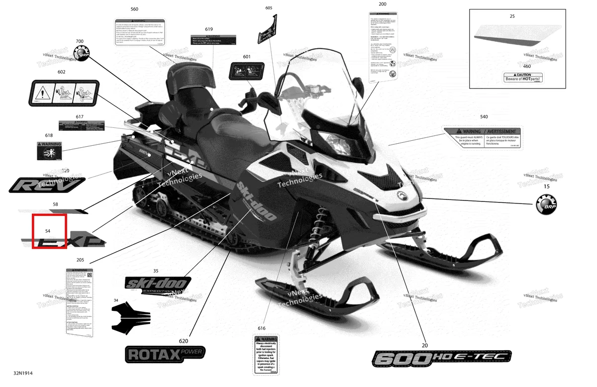 Деталь 516009121 на схеме узла 2019 Ski-Doo EXPEDITION LE-SE 600HO E-TEC Decals - Le