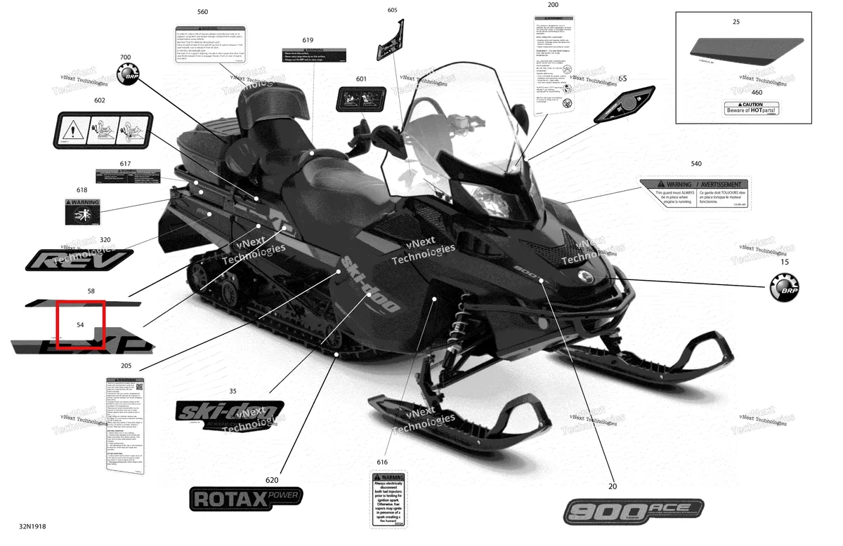 Деталь 516009122 на схеме узла 2019 Ski-Doo EXPEDITION LE-SE-SWT 900 ACE Decals - Se