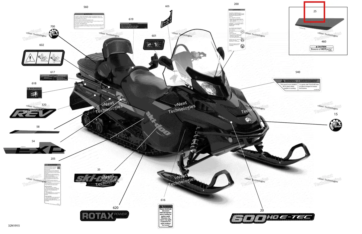 Деталь 516009259 на схеме узла 2019 Ski-Doo EXPEDITION LE-SE 600HO E-TEC Decals - Se
