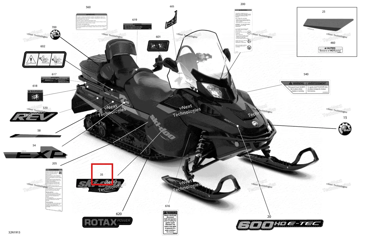 Деталь 516009260 на схеме узла 2019 Ski-Doo EXPEDITION LE-SE 600HO E-TEC Decals - Se