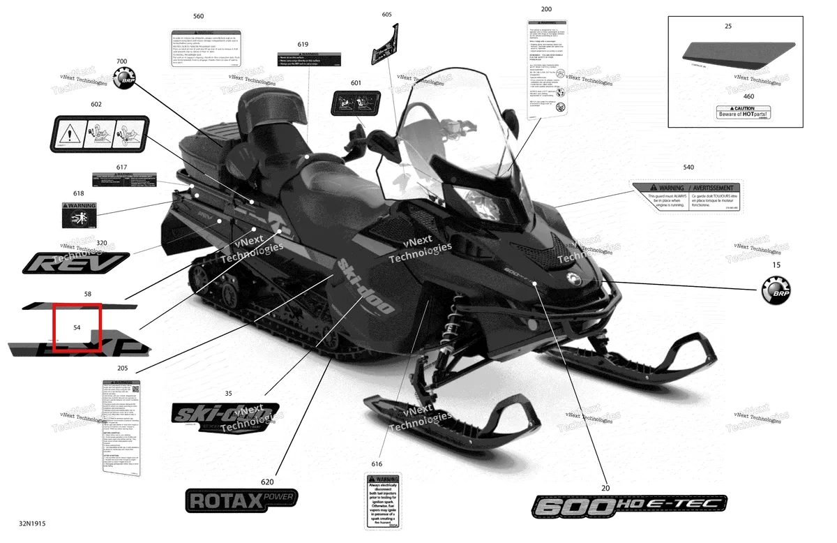 Деталь 516009261 на схеме узла 2019 Ski-Doo EXPEDITION LE-SE 600HO E-TEC Decals - Se