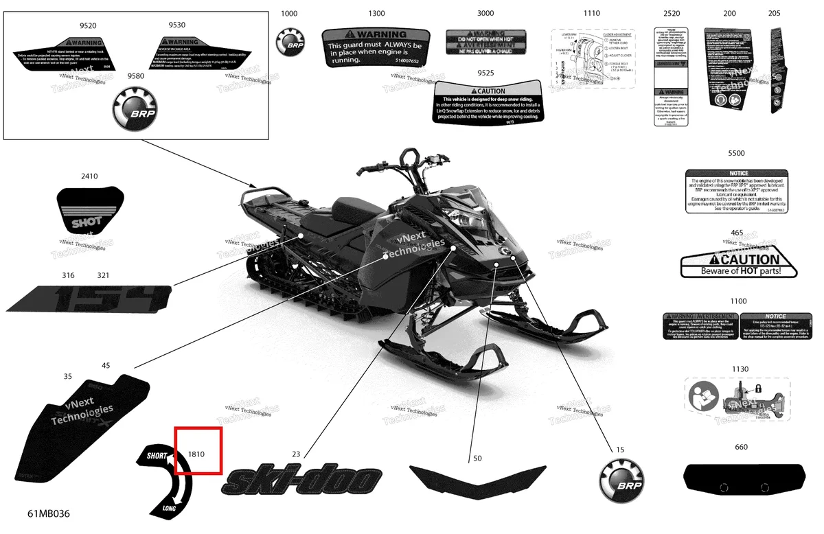 Деталь 516009897 на схеме узла 2022 Ski-Doo SUMMIT 850 E-TEC - X with EXPERT Package - 154