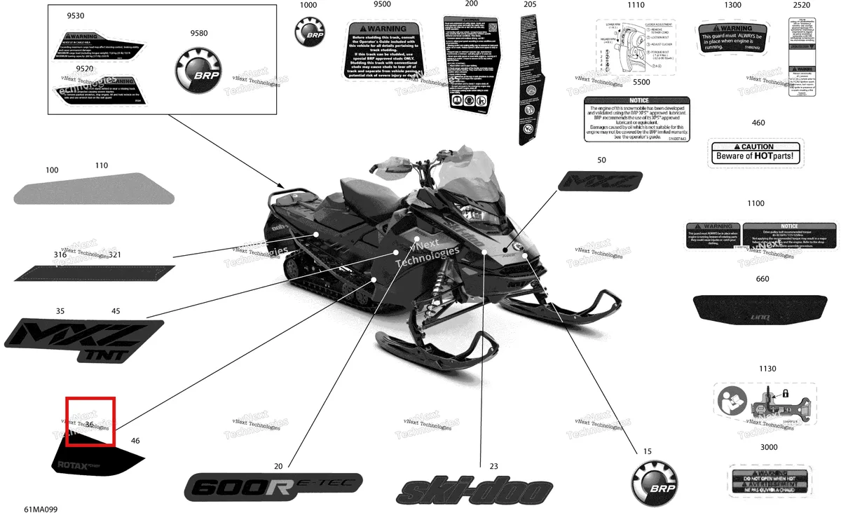 Деталь 516010020 на схеме узла 2021 Ski-Doo MXZ 600R E-TEC - TNT Body - Decals