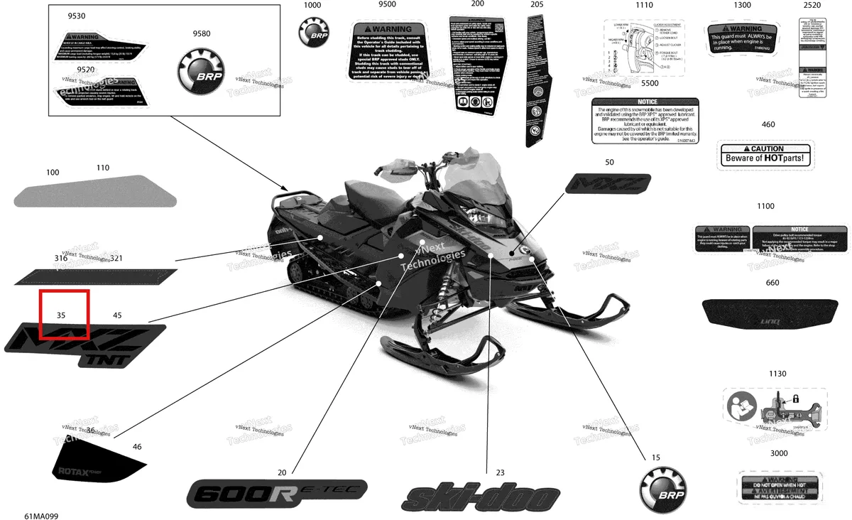 Деталь 516010037 на схеме узла 2021 Ski-Doo MXZ 600R E-TEC - TNT Body - Decals