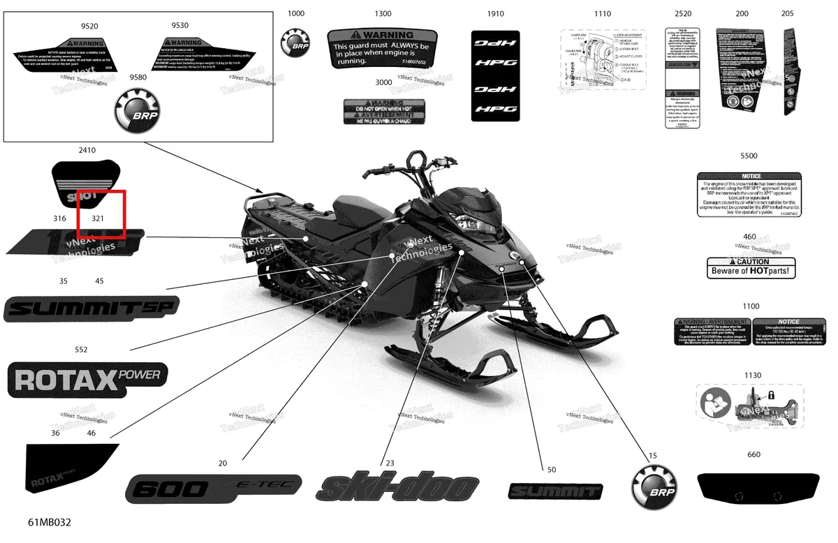 Деталь 516010116 на схеме узла 2022 Ski-Doo SUMMIT 600R E-TEC - SP - Package 146