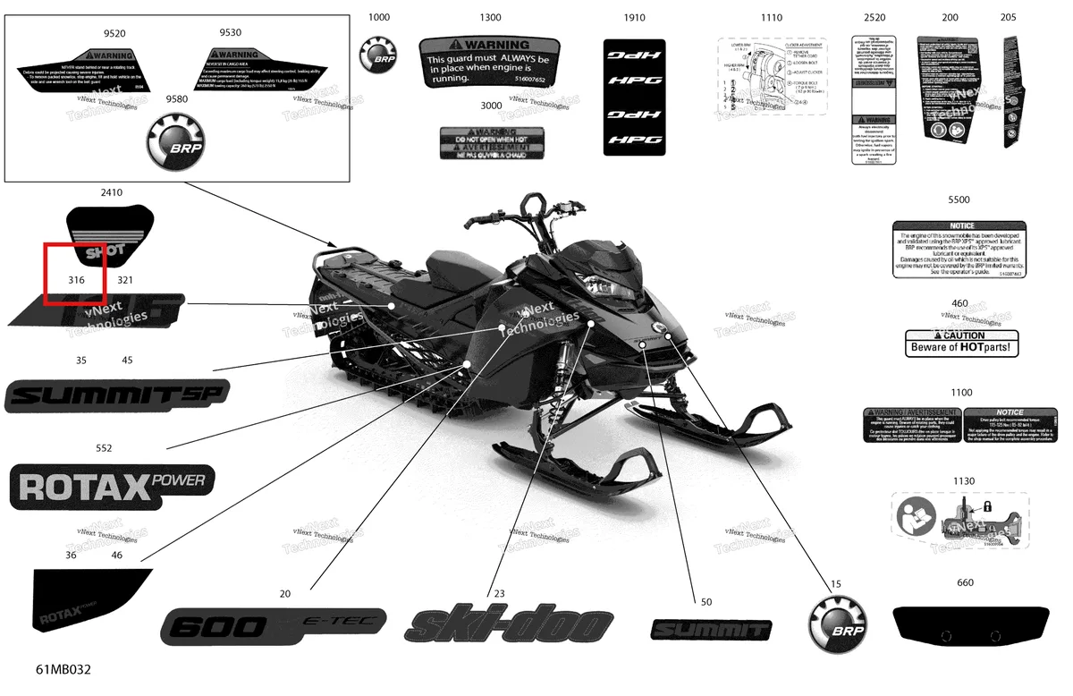 Деталь 516010117 на схеме узла 2022 Ski-Doo SUMMIT 600R E-TEC - SP - Package 146