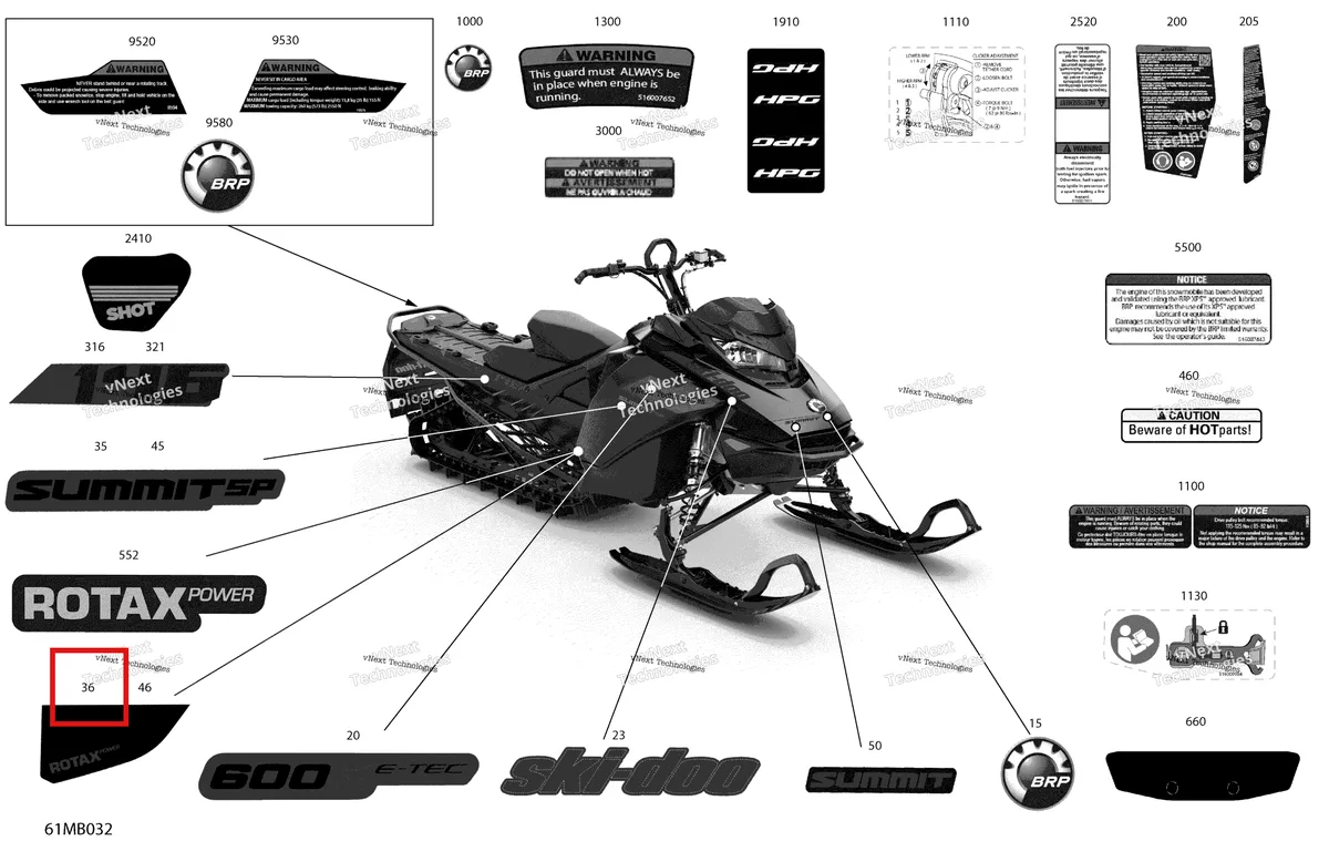 Деталь 516010123 на схеме узла 2022 Ski-Doo SUMMIT 600R E-TEC - SP - Package 146