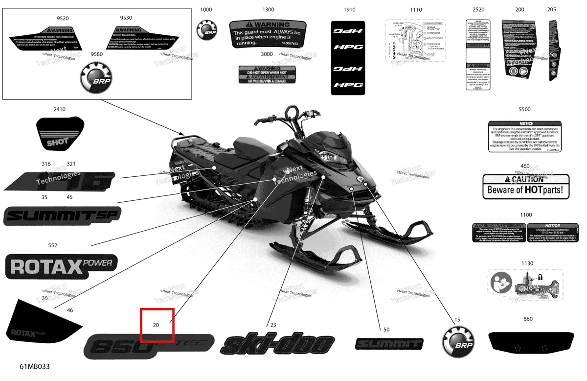 Деталь 516010124 на схеме узла 2022 Ski-Doo SUMMIT 850 E-TEC - SP - Package 146