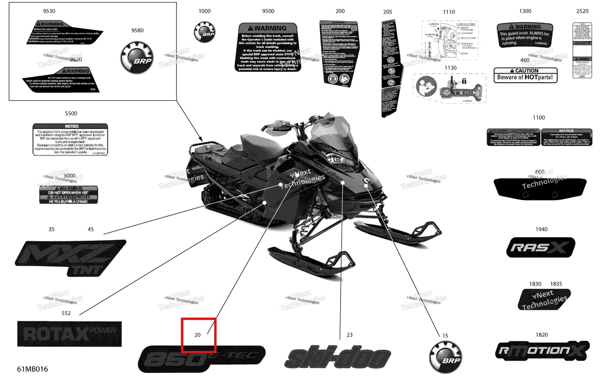 Деталь 516010172 на схеме узла 2022 Ski-Doo MXZ 850 E-TEC - TNT Body - Decals