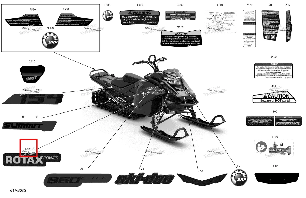 Деталь 516010192 на схеме узла 2022 Ski-Doo SUMMIT 850 E-TEC - X - Package 154