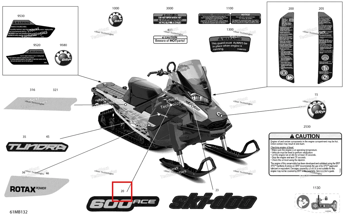 Деталь 516010246 на схеме узла 2022 Ski-Doo TUNDRA 600 ACE - SPORT Body - Decals