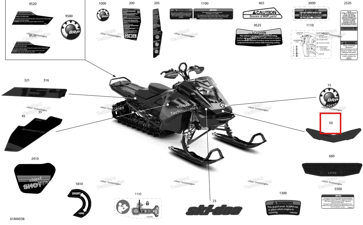 Деталь 516010277 на схеме узла 2021 Ski-Doo SUMMIT 850 E-TEC - X with EXPERT Package - 154