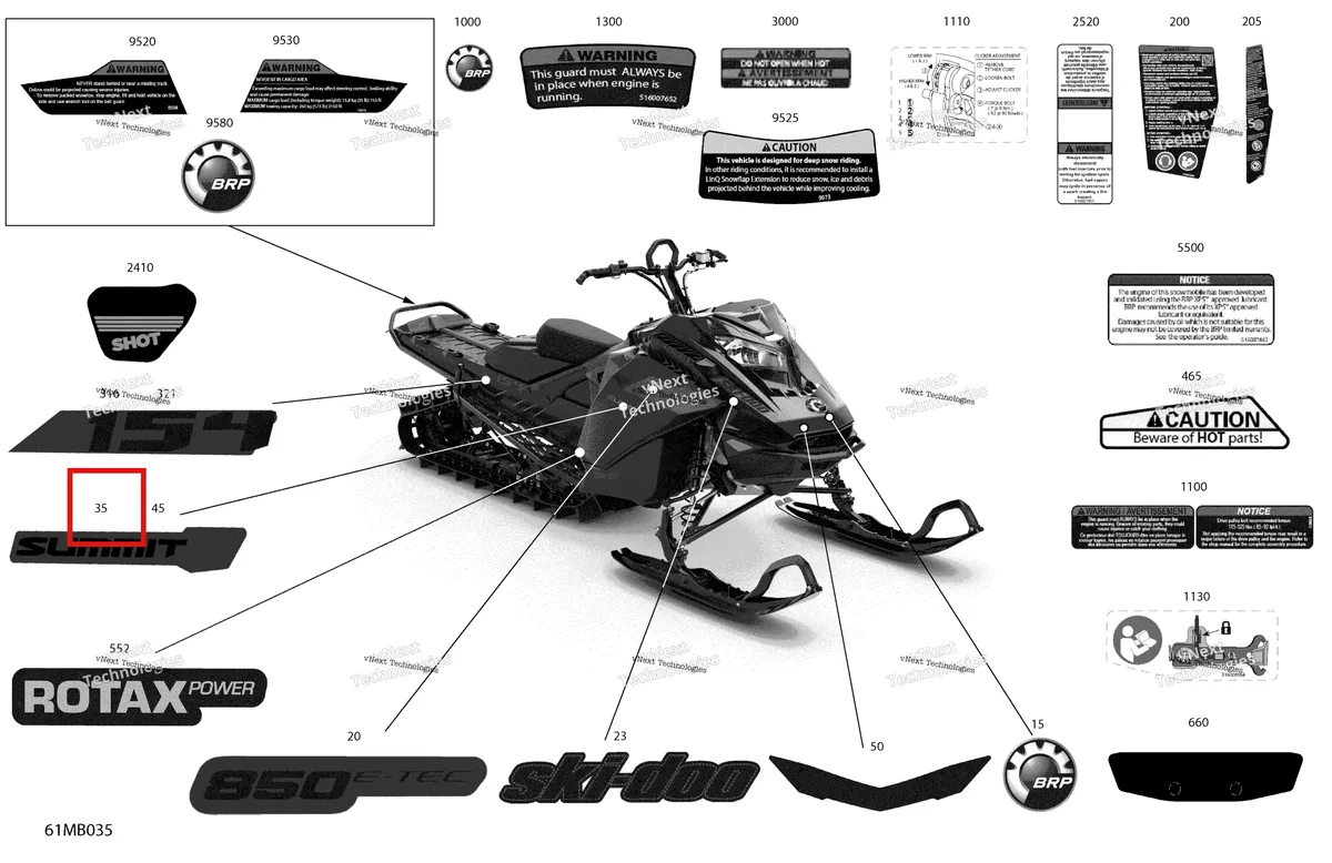 Деталь 516010279 на схеме узла 2022 Ski-Doo SUMMIT 850 E-TEC - X - Package 154