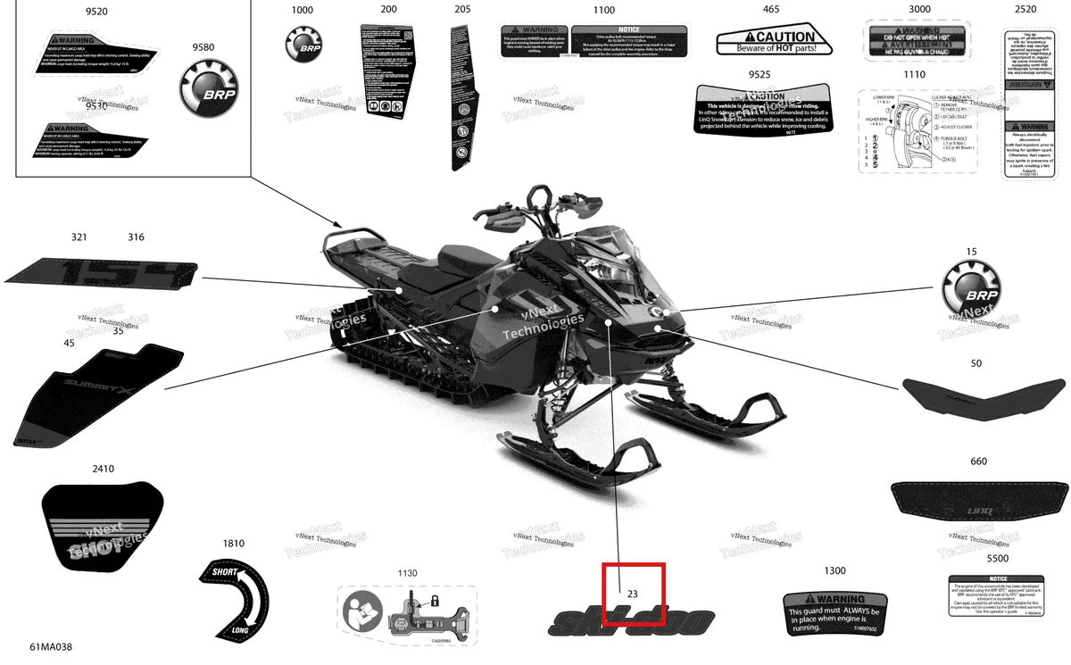 Деталь 516010283 на схеме узла 2021 Ski-Doo SUMMIT 850 E-TEC - X with EXPERT Package - 154