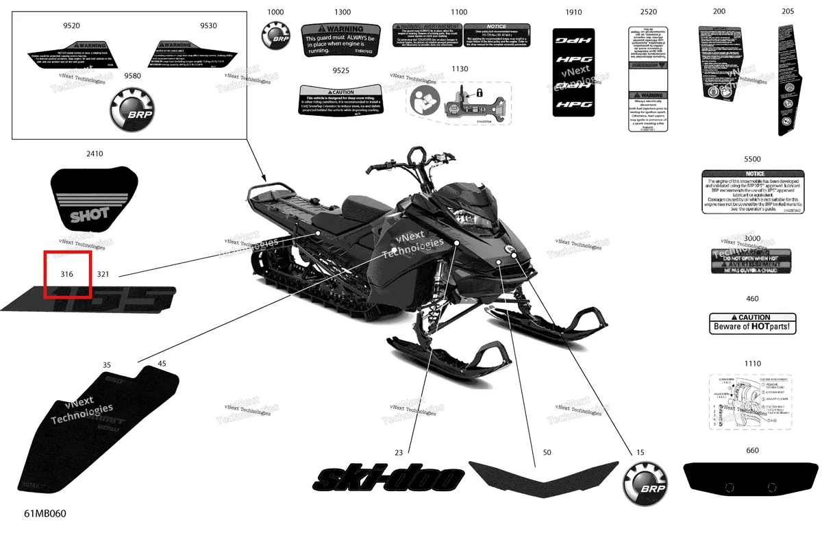 Деталь 516010287 на схеме узла 2022 Ski-Doo SUMMIT 850 E-TEC - Edge - Package 165