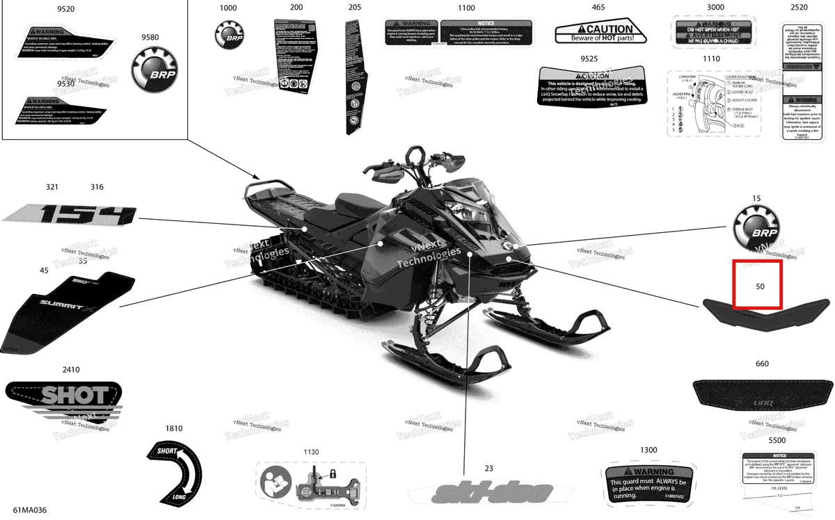 Деталь 516010299 на схеме узла 2021 Ski-Doo SUMMIT 850 E-TEC - X with EXPERT Package - 154