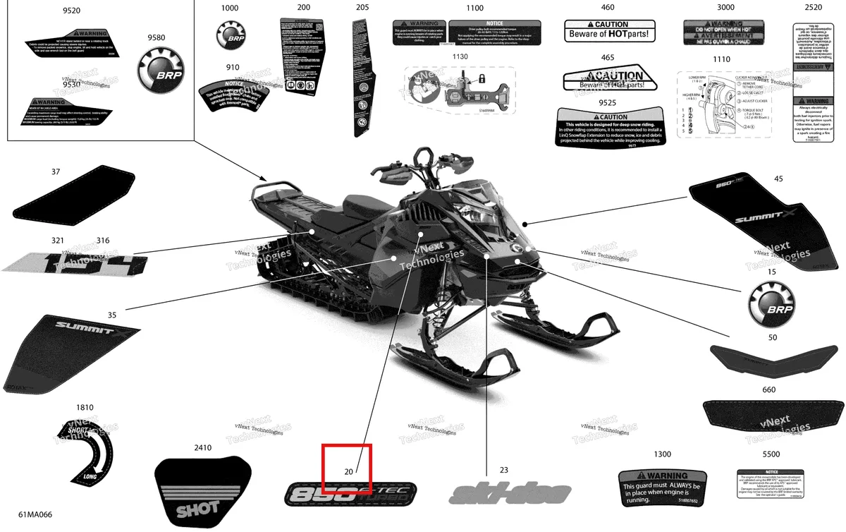 Деталь 516010302 на схеме узла 2021 Ski-Doo SUMMIT 850 E-TEC Turbo - X with EXPERT Package - 154