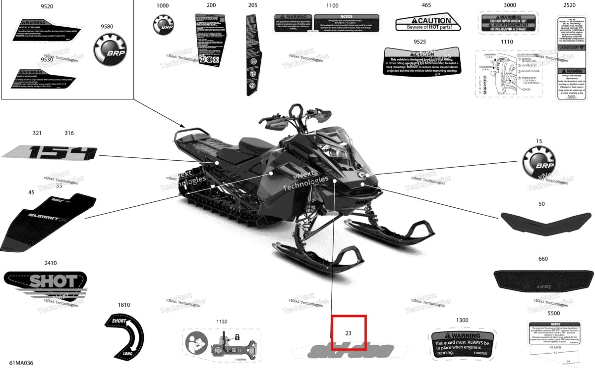 Деталь 516010305 на схеме узла 2021 Ski-Doo SUMMIT 850 E-TEC - X with EXPERT Package - 154