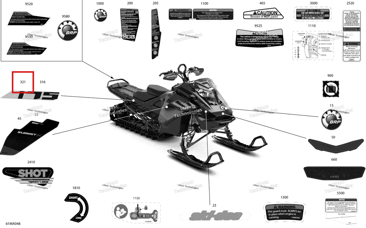 Деталь 516010310 на схеме узла 2021 Ski-Doo SUMMIT 850 E-TEC - X with EXPERT Package - 175