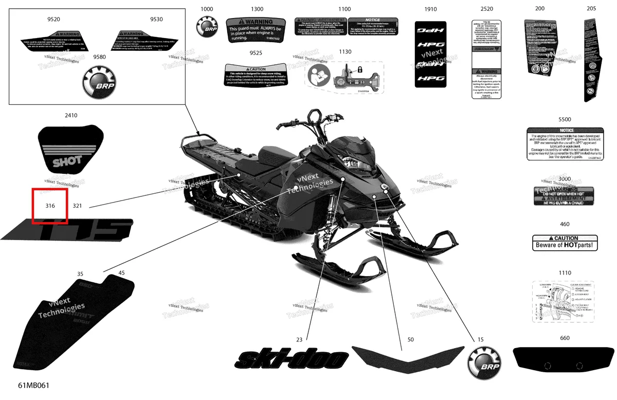 Деталь 516010324 на схеме узла 2022 Ski-Doo SUMMIT 850 E-TEC - Edge - Package 175