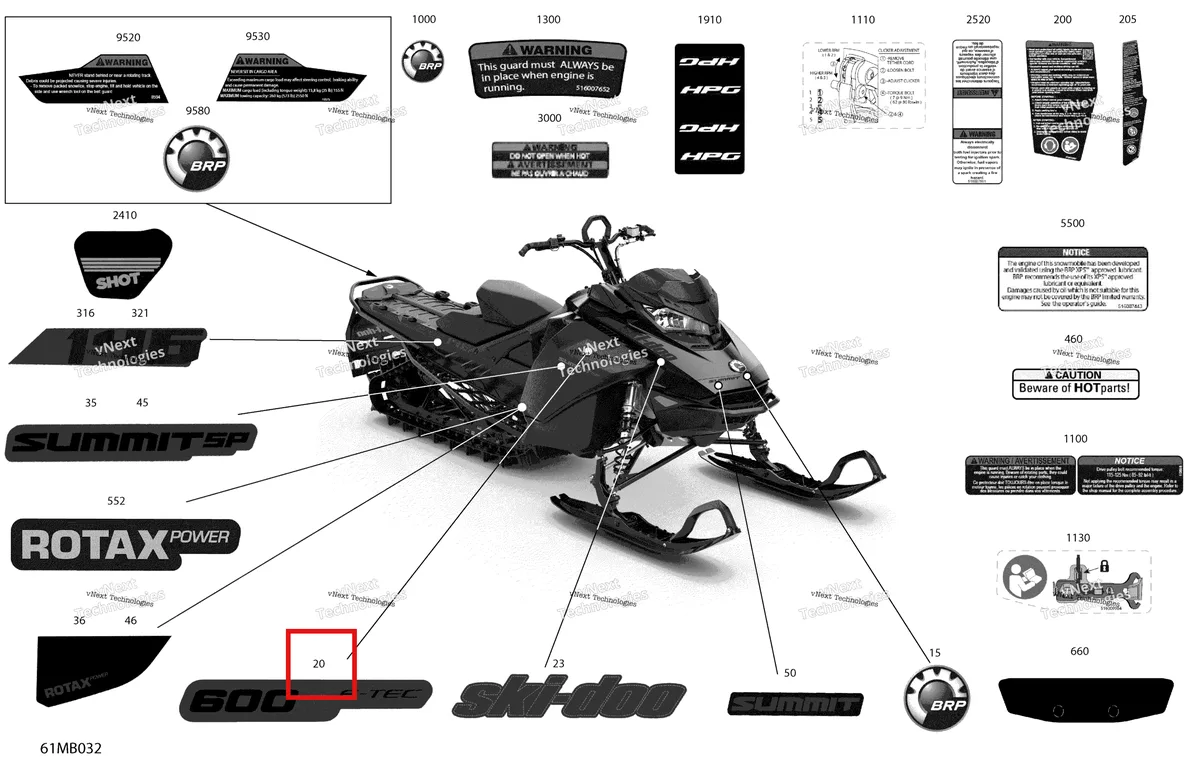 Деталь 516010346 на схеме узла 2022 Ski-Doo SUMMIT 600R E-TEC - SP - Package 146